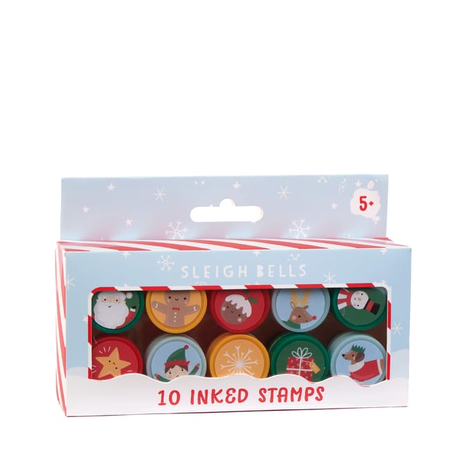 Sleigh Bells Inked Stamps 10 Pack
