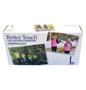 Better Touch Blue Nitrile Powder Free Examination Gloves - Large