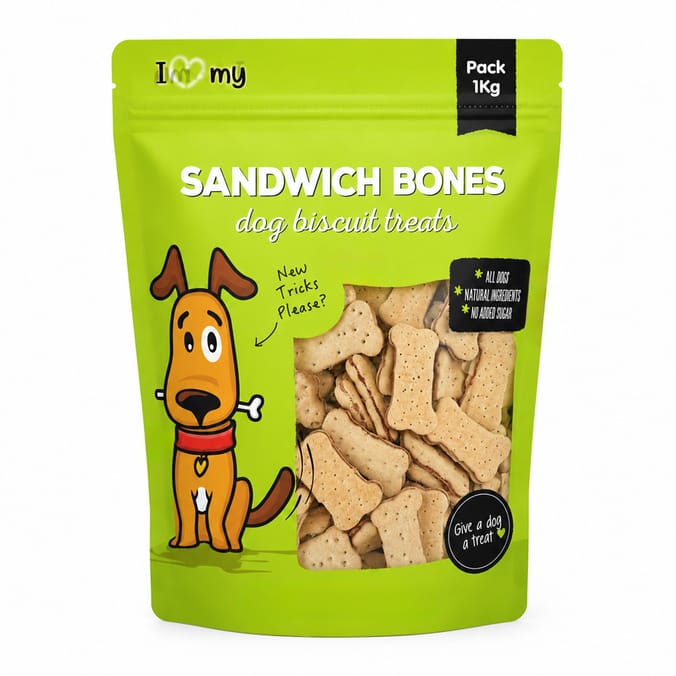 I Love My Pet Sandwich Bones Dog Biscuit Treats 1kg