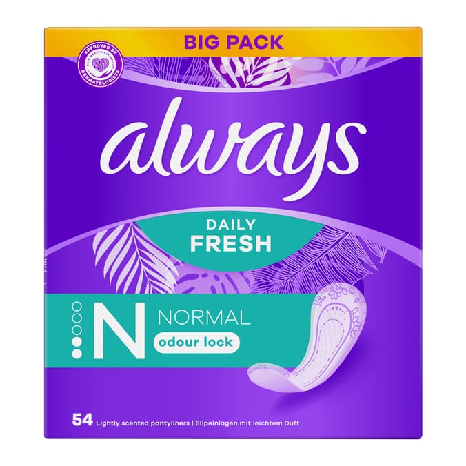 Always Daily Fresh Panty Liners 54 Liners - Normal
