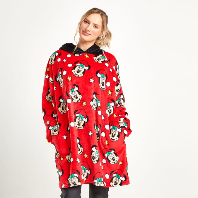 Disney Mickey Friends Adult Hooded Blanket Minnie Mouse Home Bargains