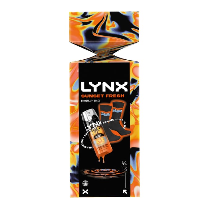 Lynx Body Spray & Socks Cracker Gift Set - Sunset Fresh