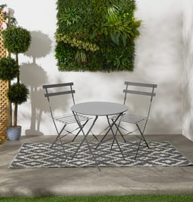 The Outdoor Living Collection Tuscany Metal Bistro Set - Grey