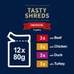Felix Tasty Shreds Farm Selection Wet Cat Food Pouches 12 x 80g