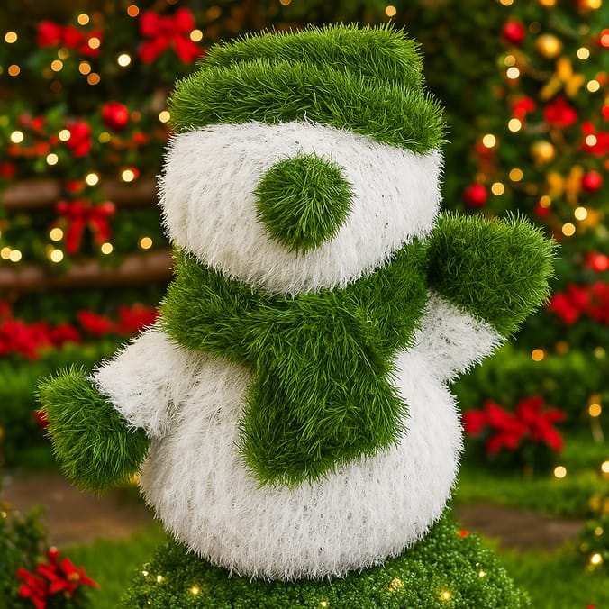 Festive Feeling Artificial Grass Snowman