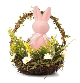 Happy Easter Easter Bunny In Basket - Pink