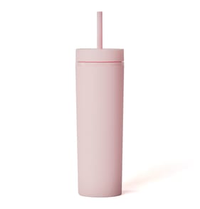 Hydrate Double Wall Bottle With Straw 480ml - Light Pink
