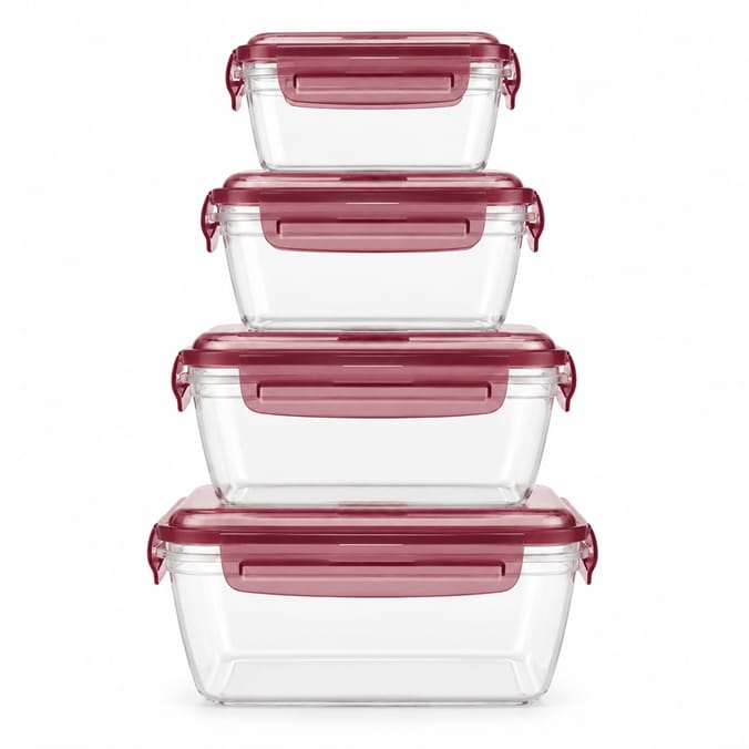  Deep Food Storage 4 Pack - Burgundy  
