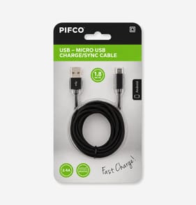 Pifco 1.8M USB To Micro USB Cable