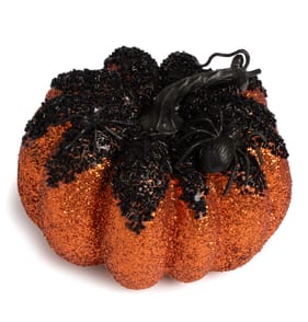 Haunted House Glitter Pumpkin - Orange