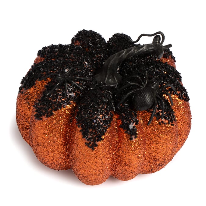 Haunted House Glitter Pumpkin