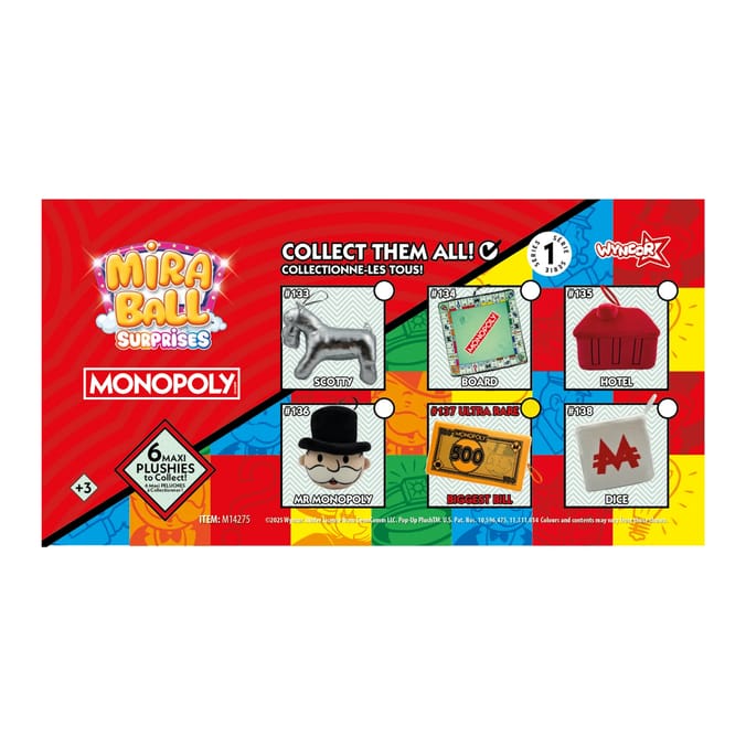 Miraball Surprises Blind Capsule Plush & Stickers - Monopoly