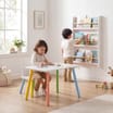  Liberty House Toys Rainbow Table and Chair & Bookshelf Set - White & Pink