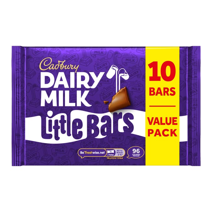 Cadbury Dairy Milk Little Bar Chocolate 10 Pack Multipack 180g