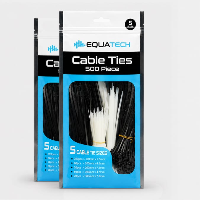 Equatech Cable Ties 500 Pieces x2