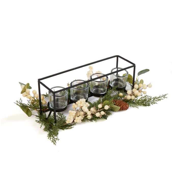 Nordic Spirit Set Of 4 Glass Tealight Holder - White
