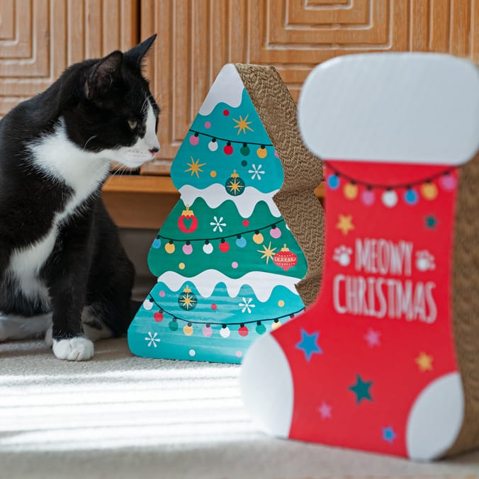 Festive Paws Scratch Tree - Xmas Tree
