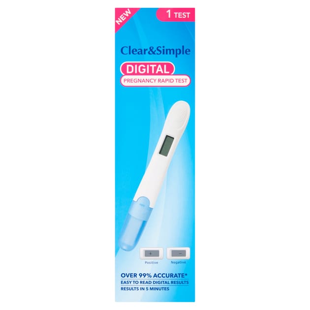 Clear & Simple Digital Pregnancy Rapid Test Home Bargains