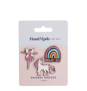 Hand Made With Love Enamel Badges - Dream Big