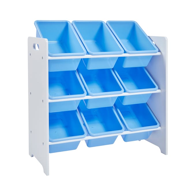 Liberty House Toys Kids 9 Bin Storage unit - White & Blue