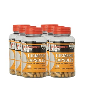 Supplements Direct Turmeric Capsules With Black Pepper Extract 60 Capsules x6