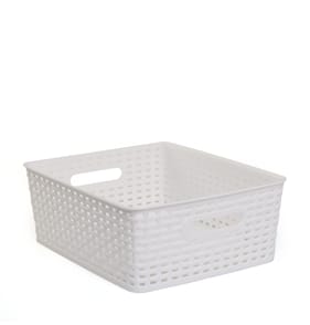 Home Medium Patterned Storage Basket - White