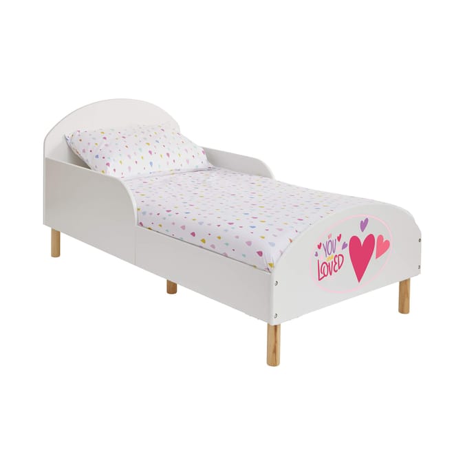 Liberty House Toys Kids White Toddler Bed – You Are Loved