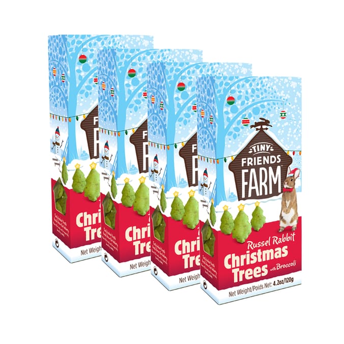 Tiny Friends Farm Russel Rabbit Christmas Trees With Broccoli 120g x4