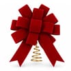 Festive Feeling Red Bow Christmas Tree Topper