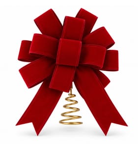 Festive Feeling Red Bow Christmas Tree Topper