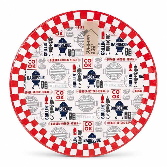 Summer BBQ Paper Plates 10 Pack