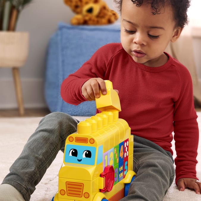 Mega Bloks First Builders Toy Block Set 45 Pieces - Build & Count Bus