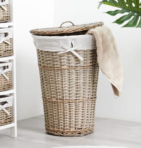 Home Collections Round Wicker Laundry Basket