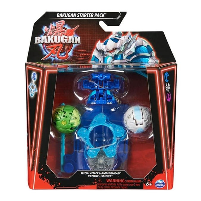 Bakugan Starter 3-Pack, Special Attack Hammerhead, Ventri, and Smoke