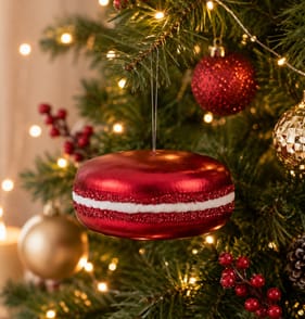 Sleigh Bells Christmas Hanging Decoration Macaron - Red