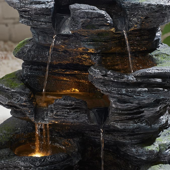 Jardin Rock Fountain Water Feature Solar Light
