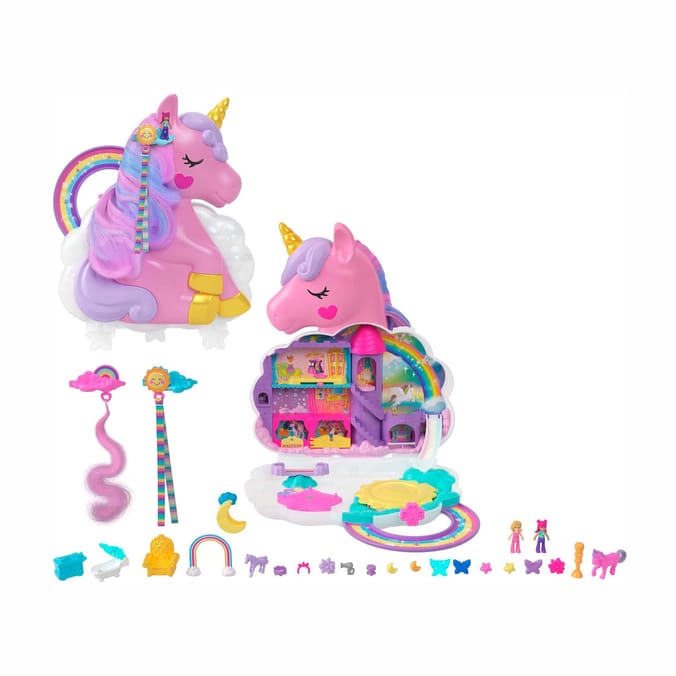 Polly Pocket Rainbow Unicorn Salon Playset