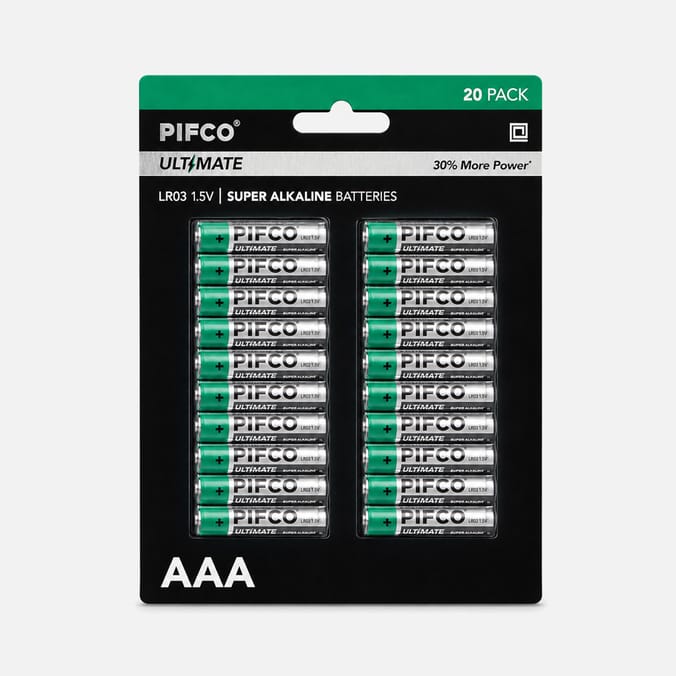 Pifco AAA Ultimate Super Alkaline Batteries 20 Pack