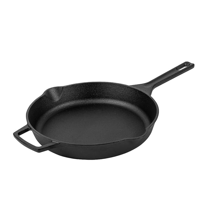 Prestige Nadiya Black Round Cast Iron Frying Pan with Pouring Lips 25cm