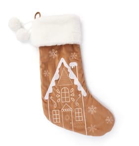 Gingerbread Christmas Velvet Stocking