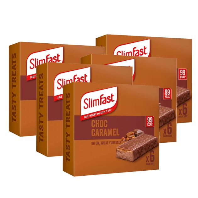 SlimFast Snack Bar 6 Pack 26g Choc Caramel x5 Home Bargains