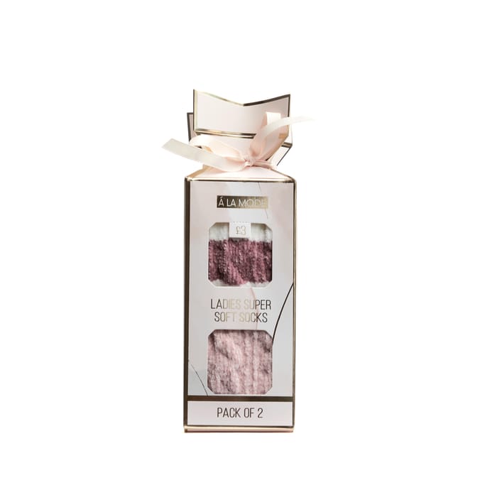 A La Mode Ladies Super Soft Socks 2 Pack