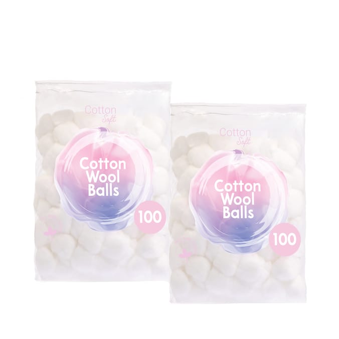 Cotton Soft Cotton Wool Balls 100s x2