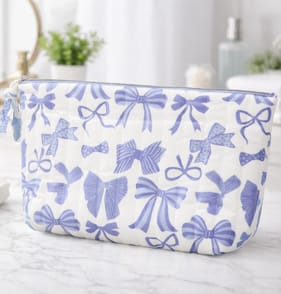 Blue Bow Cosmetic Bag