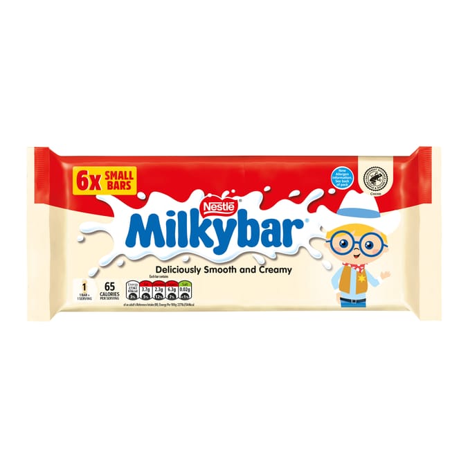 Milkybar White Chocolate Bar 6 Pack Multipack 72g