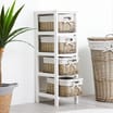 Home Collection 4 Draw Tower Wicker Basket Unit