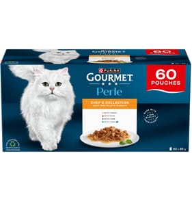 Gourmet Perle Chefs Collection In Gravy Wet Cat Food Pouches 60 x 85g