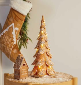Gingerbread LED Light-Up Gingerbread Tree Ornament