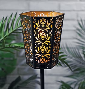 Firefly Candle Silhouette Stake Solar Light