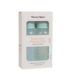 Tommee Tippee Everyday Favourites Classic Start Bottles 2 x 250ml - Blue